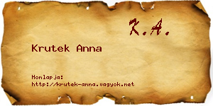 Krutek Anna névjegykártya