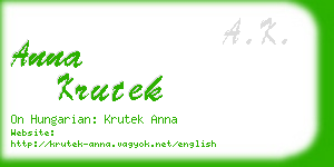 anna krutek business card